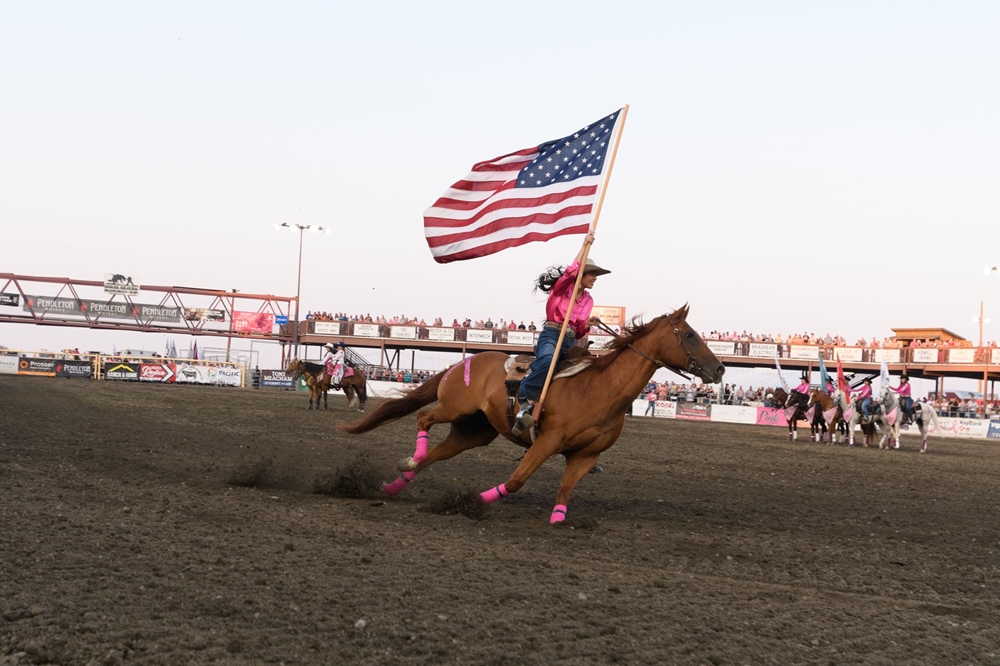 American Flag Saturday rodeo