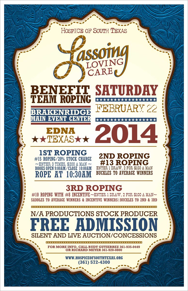 Team Roping Prom Poster Hospice of South Texas - Team Roping Benefit