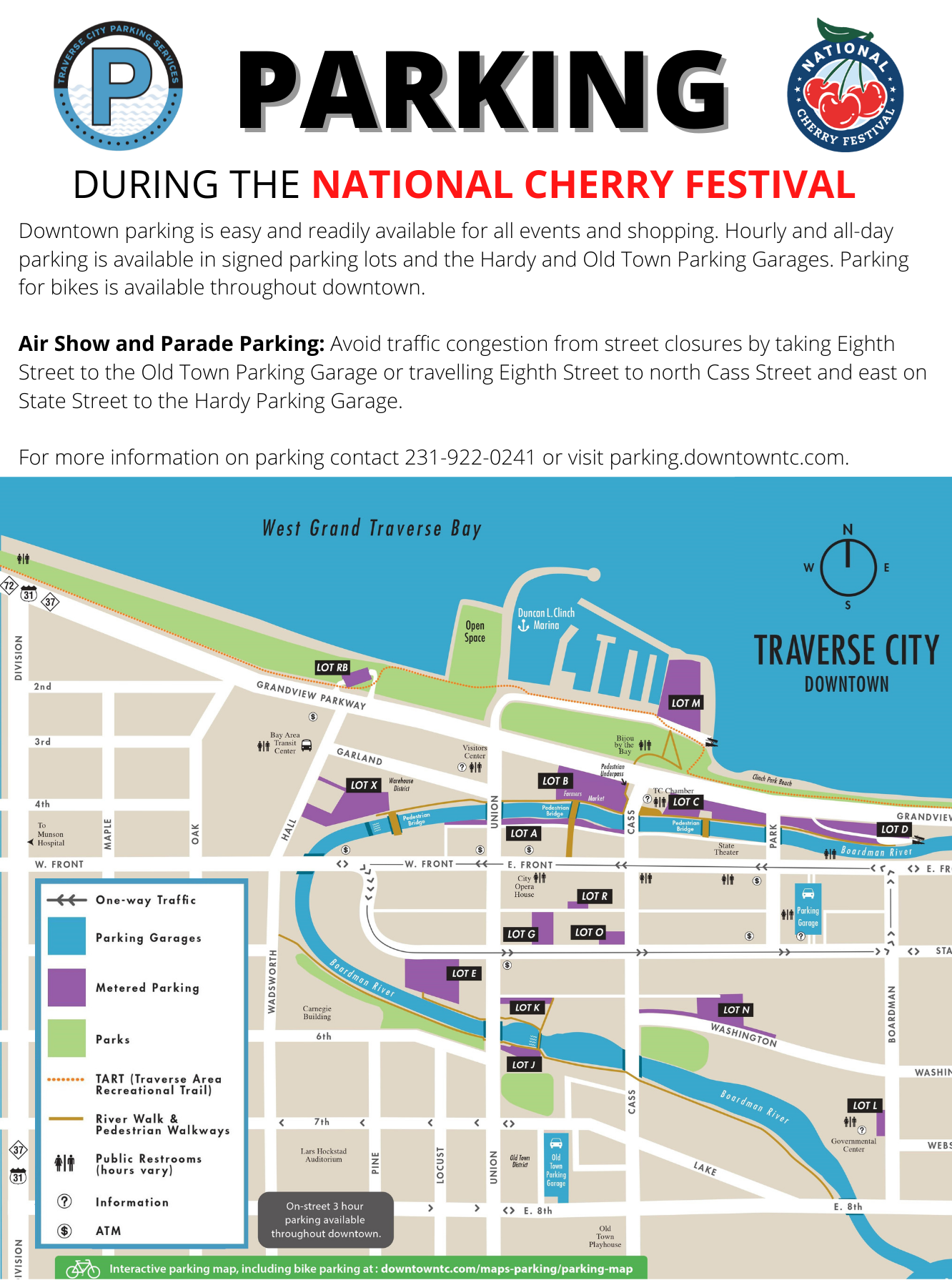 parking during the traverse city cherry festival