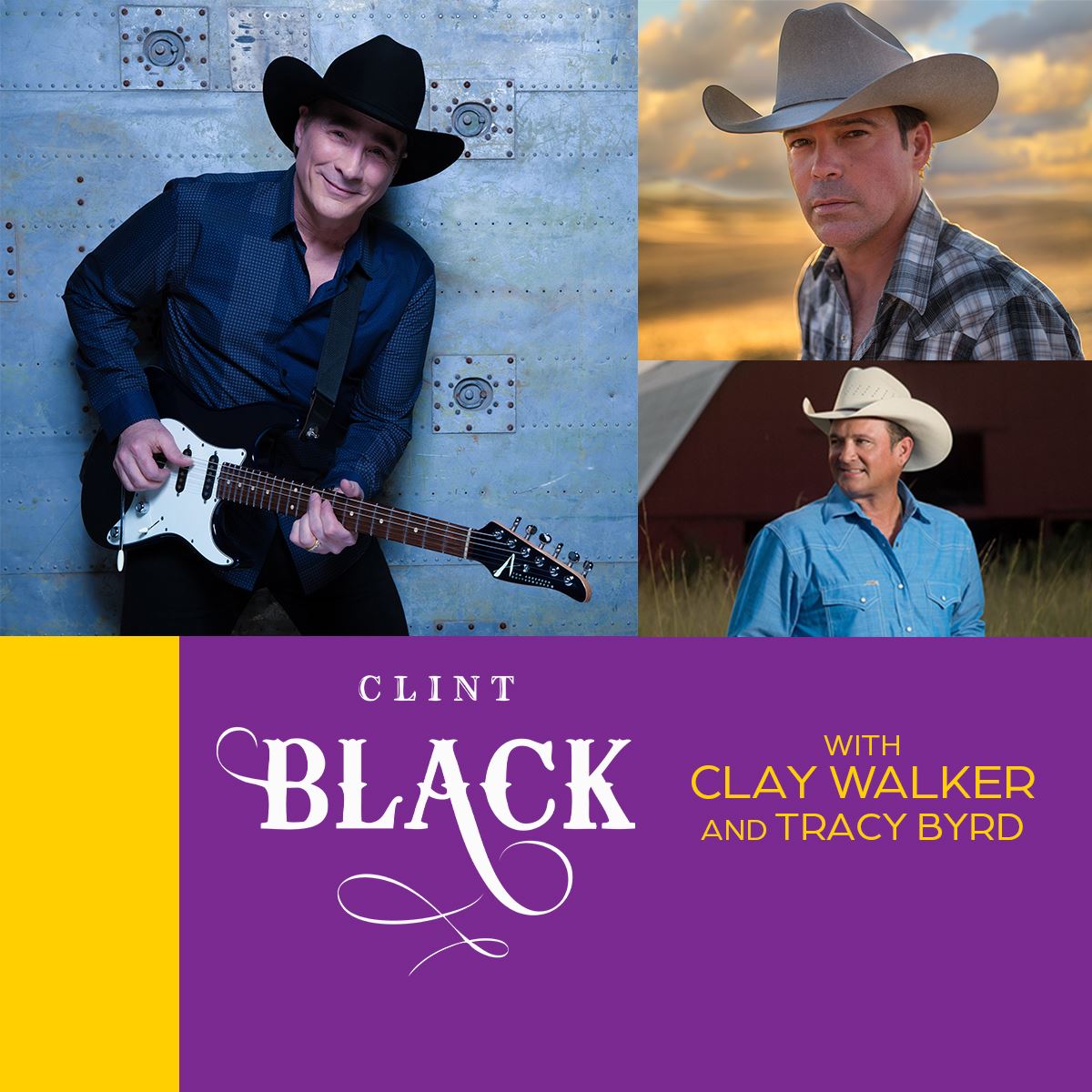 Clint Black with Clay Walker and Tracy Byrd