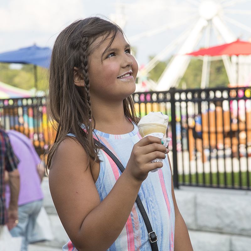 Girl eating an ice cream cone