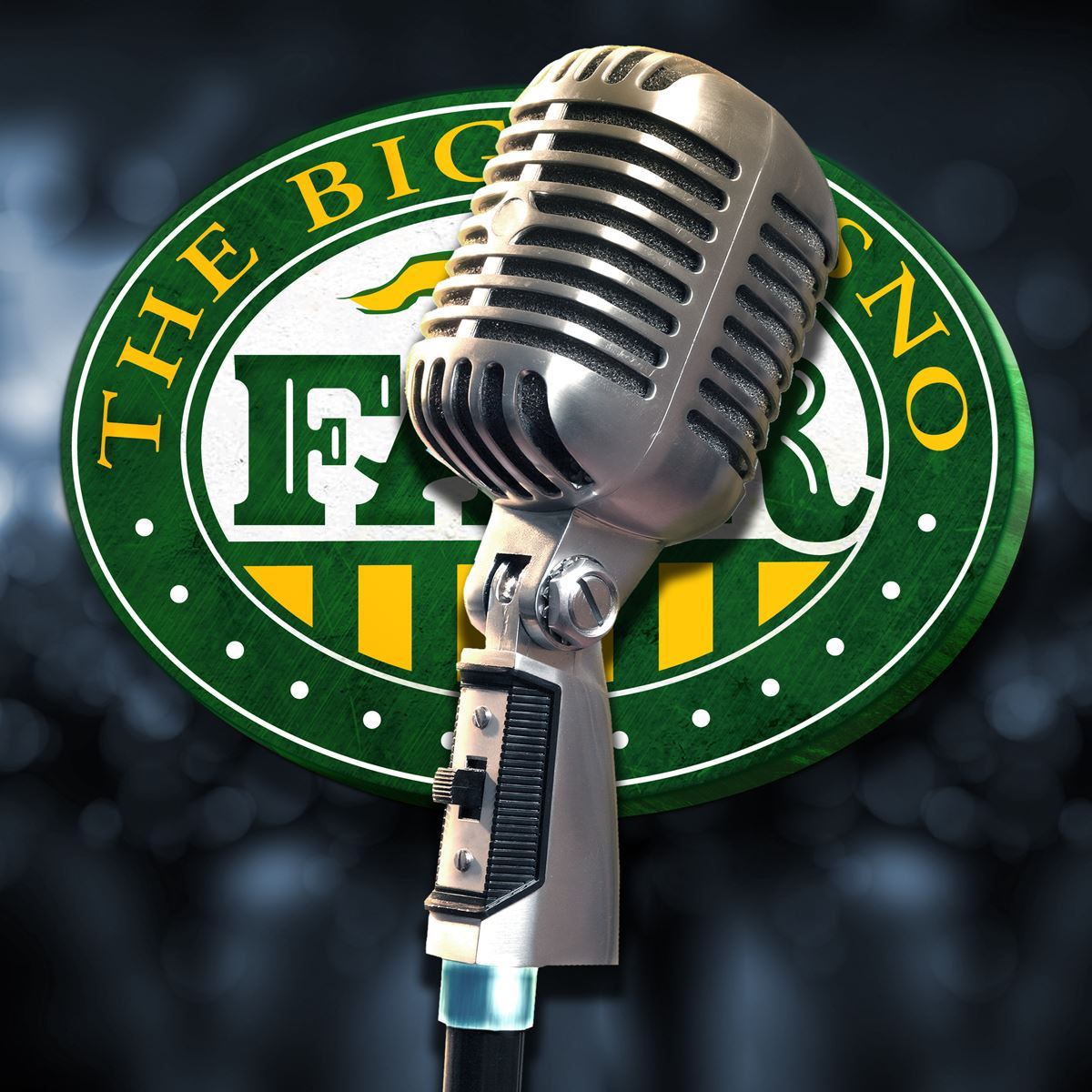 Microphone and Big Fresno Fair logo