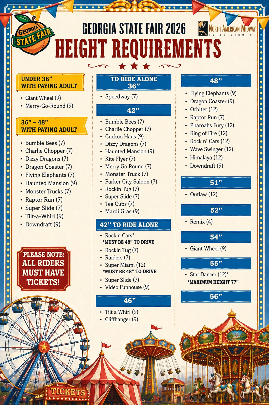 Circus Rides List Carnival Ride List