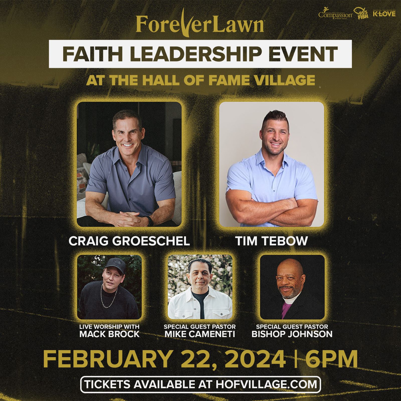 Hall Of Fame Village To Host ForeverLawn Faith Leadership Event Featuring Craig Groeschel And Tim Tebow On February 22