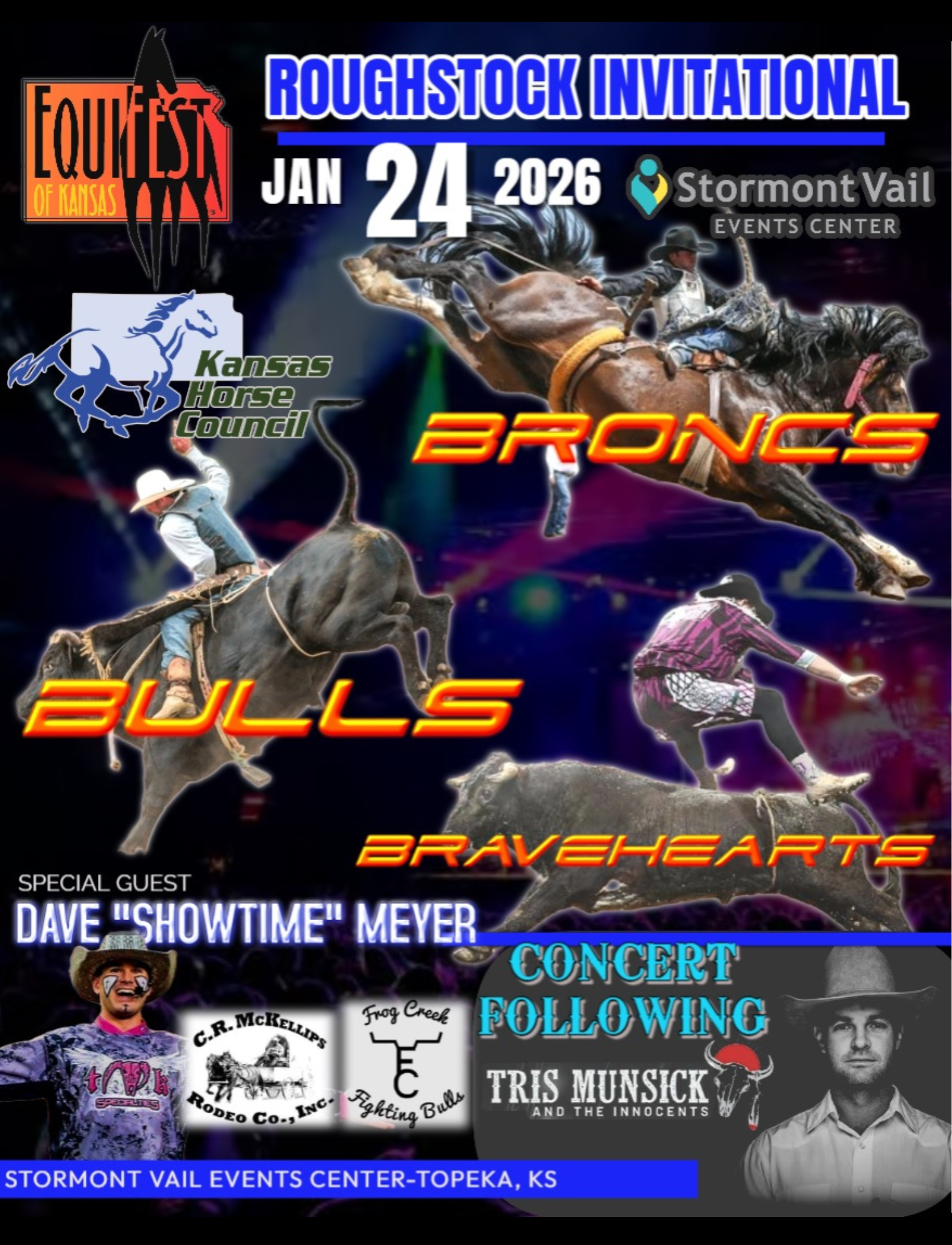 Topeka Rodeo Bulls, Broncs & Bravehearts rodeo