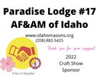Paradise Lodge #17, Idaho AF&AM
