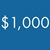 Text '$1,000' on a blue background
