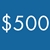 Text '$500' on a blue background