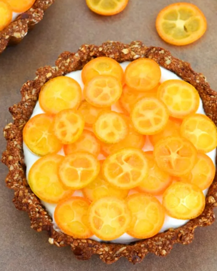 Kumquat Tarts with Almond Date Crust
