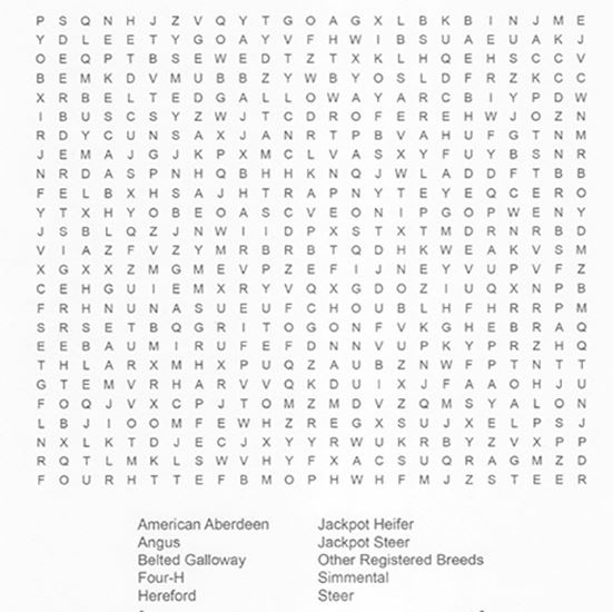 The Big E Beef Word Search