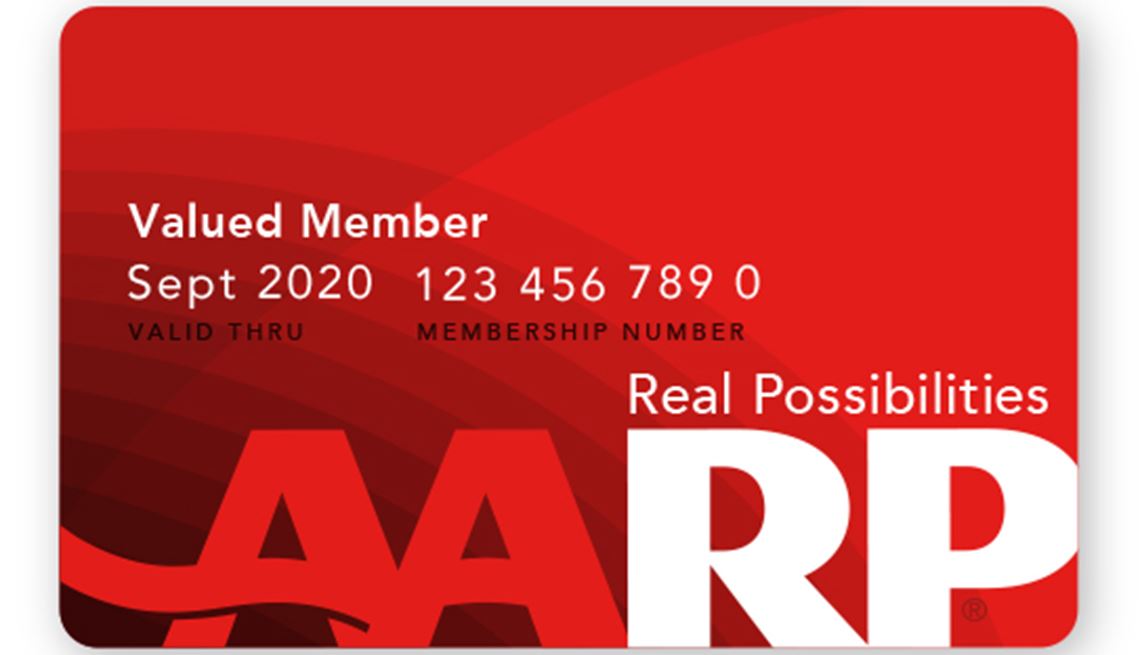 Red AARP membership card template
