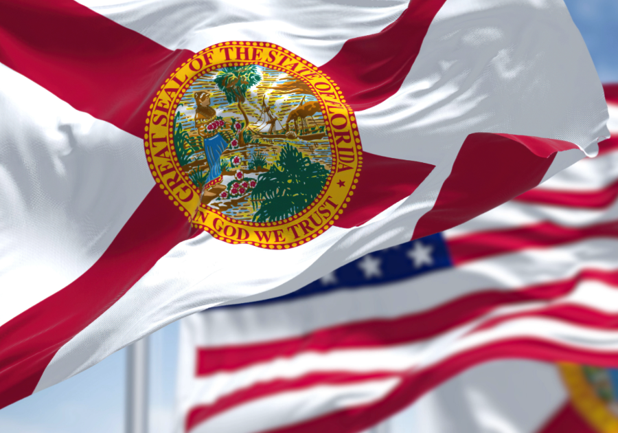 Florida Flag and American flag