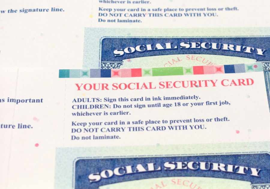 Sample photo of social security cards.