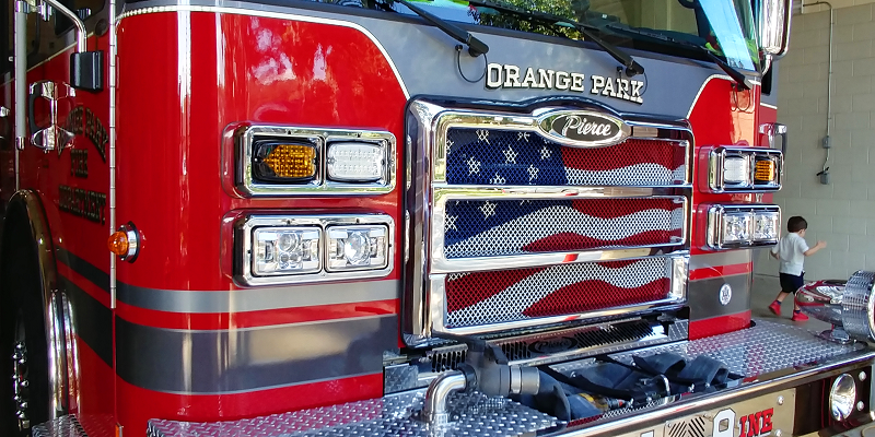 front end of fire engine