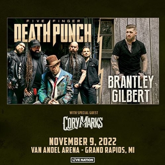 Five Finger Death Punch and Brantley Gilbert to Bring Their Tour to Van Andel Arena 11.9.2022