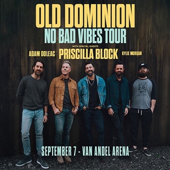 Old Dominion Extends Highly Acclaimed No Bad Vibes Tour to Grand Rapids at Van Andel Arena Sept. 7