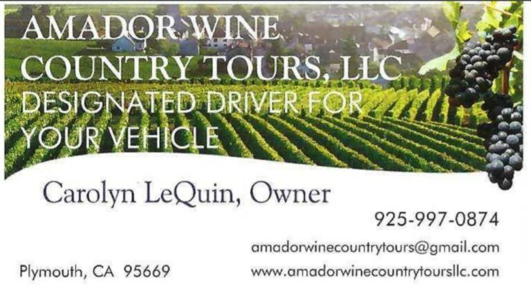 amador county wine tour bus