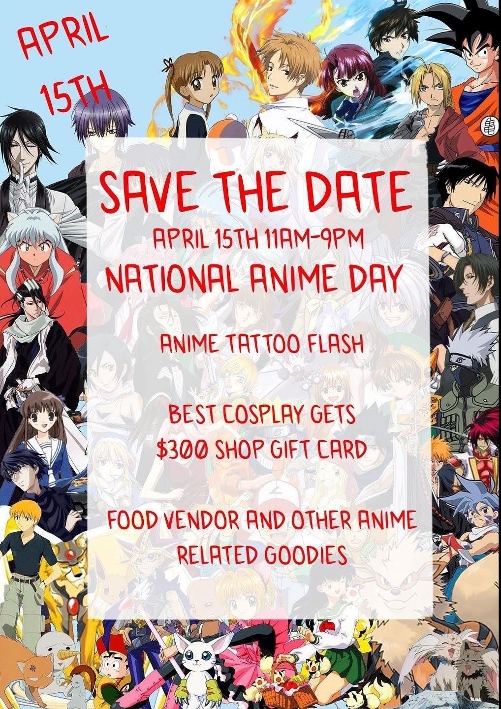 Anime Tattoo Flash - National Anime Day