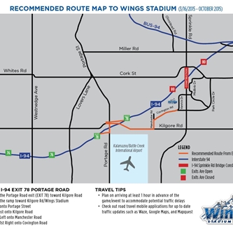 Best Ways For Guests To Arrive At Wings Stadium During I-94 Construction  