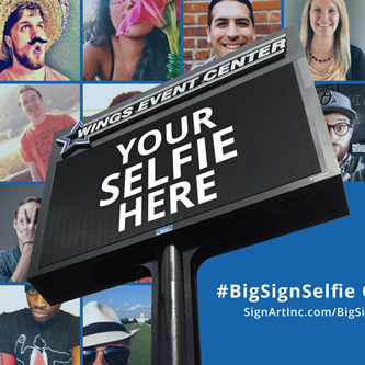 Wings Event Center Connects New Digital Sign To A Hashtag For 20 Foot Tall Selfies