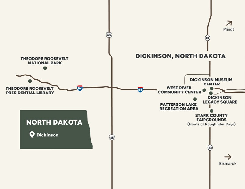 Location Map - Dickinson, North Dakota